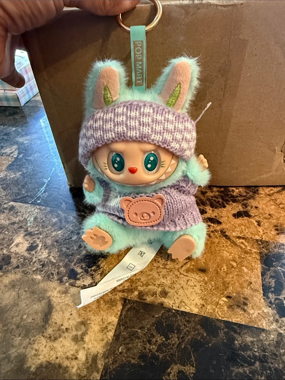 Pop Mart Plush Bunny Keychain in Mint Green & Lavender